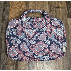Bagsmart Hanging Toiletry Bag Quilted Paisley Travel Organizer Blue Red Large